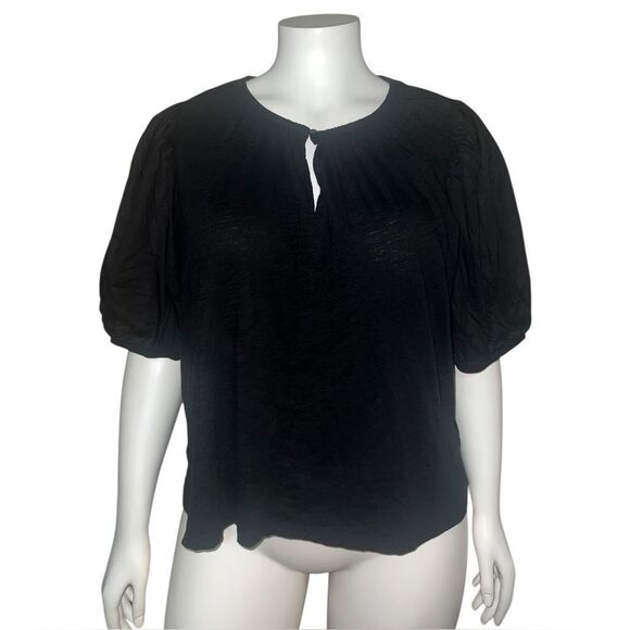 Old Navy Plus Size Black Jack Puff-Sleeve Slub-Knit Top XXL NWOT - Picture 3 of 9